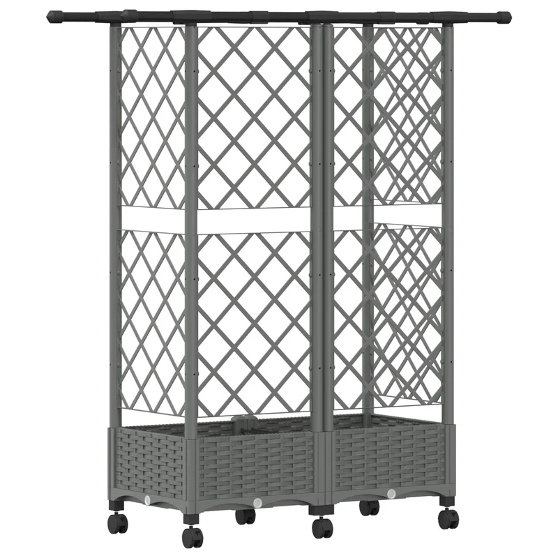 Cama Elevada Con Trellis Y Techo Gris Claro 124 X 40 X 127 Cm