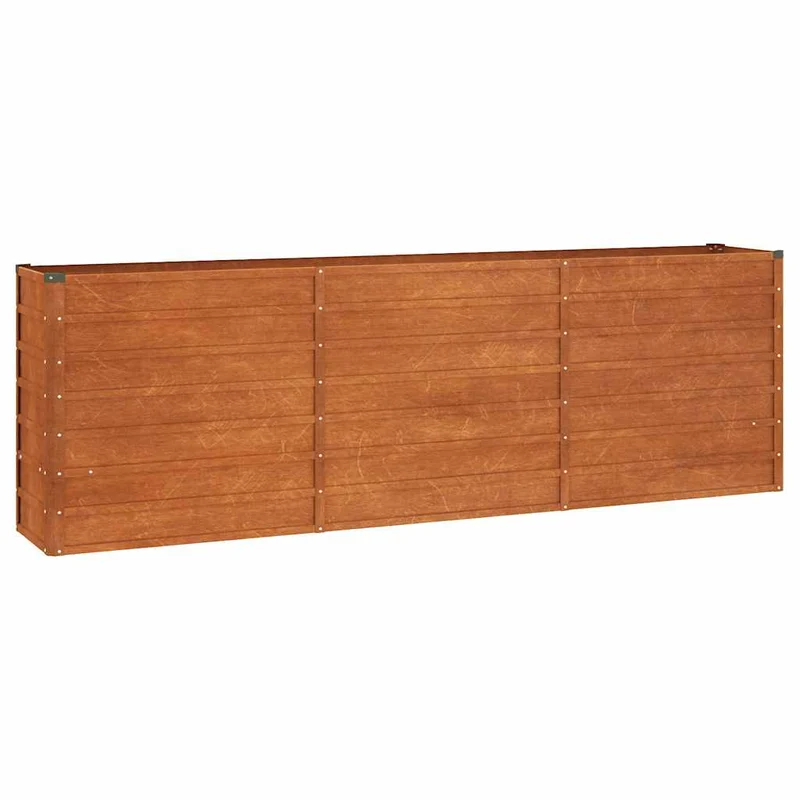 Arriate Oxidado De Acero Corten 240x40x77 Cm