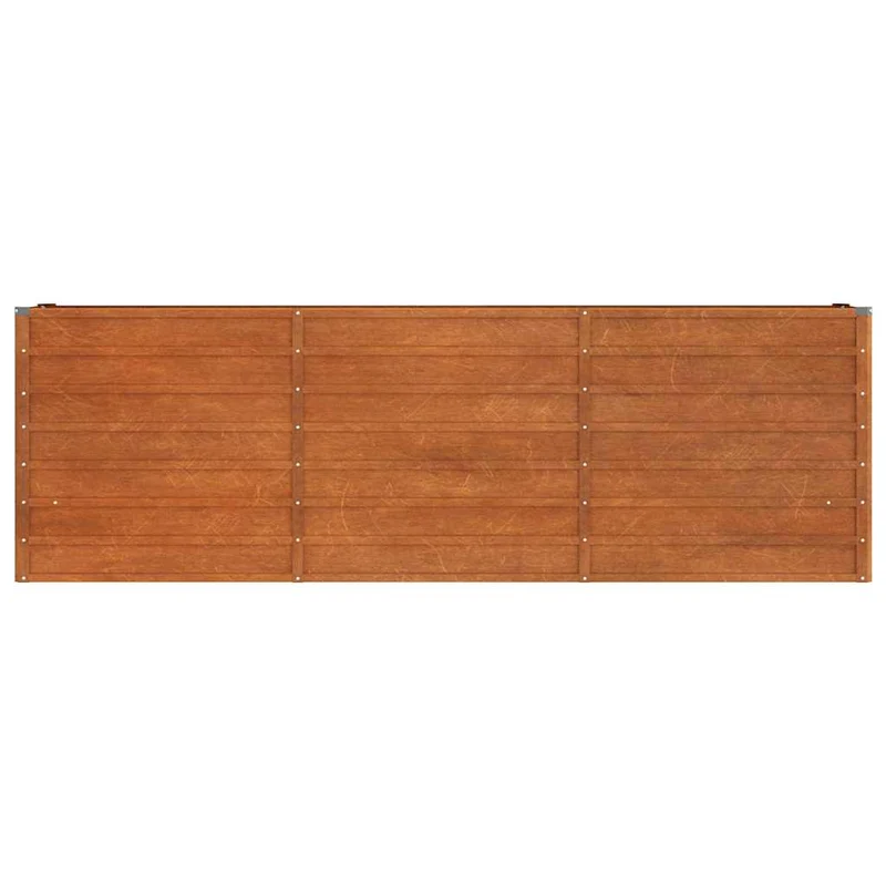 Arriate Oxidado De Acero Corten 240x40x77 Cm