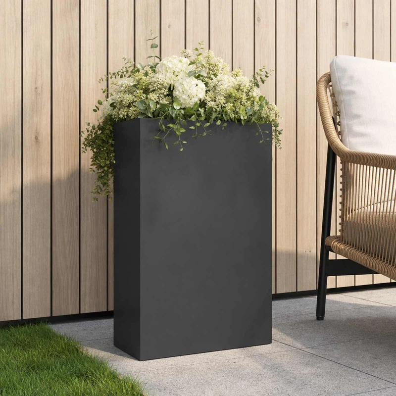 Macetero De Jardín Gris Antracita 50 X 20 X 75 Cm