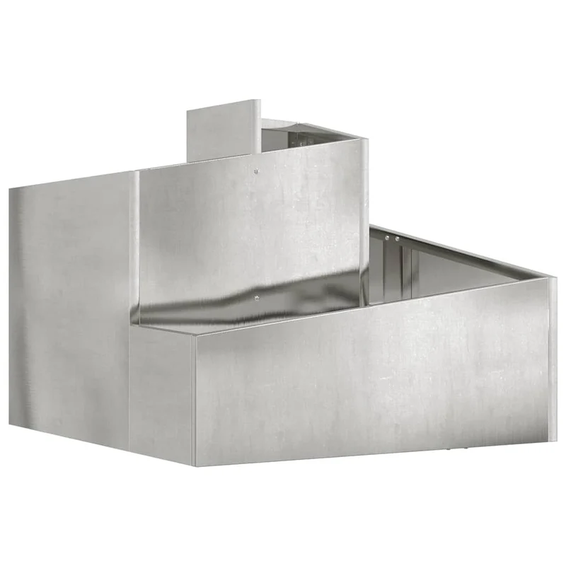 Macetero De Jardín Plateado 60 X 60 X 50 Cm Acero Galvanizado