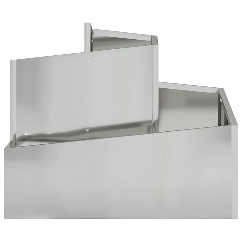 Macetero De Jardín Plateado 60 X 60 X 50 Cm Acero Galvanizado