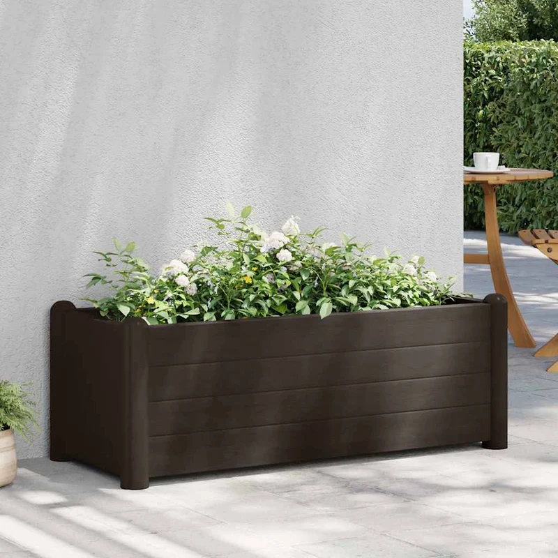 Arriate Elevado De Jardín Pp Color Moca 100x43x35 Cm