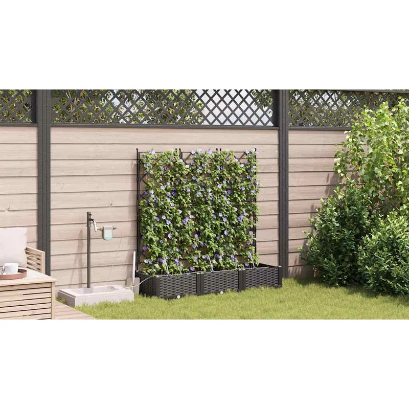 Macetero De Jardín 3 Uds. Negro 120 X 40 X 126 Cm Pp