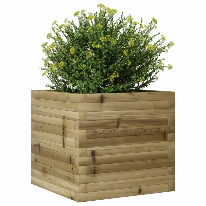 Jardinera De Madera De Pino Impregnada 50x50x45,5 Cm