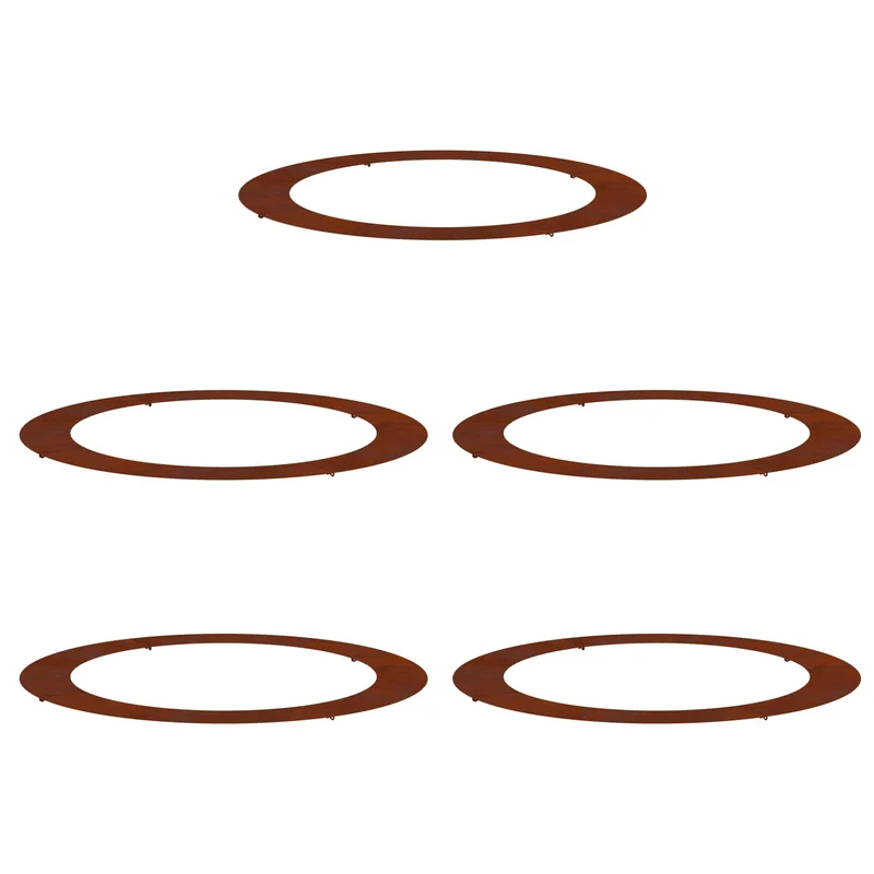 Adecuado Para Anillos De Árbol Plano 5 Uds. Oxidado Ø90/120 Cm