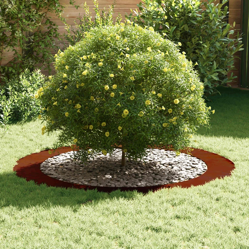 Adecuado Para Anillos De Árbol Plano 5 Uds. Oxidado Ø90/120 Cm