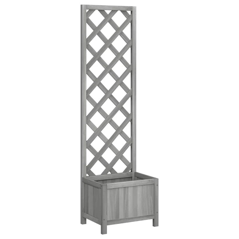 Jardinera Con Enrejado 40x30x135 Cm Madera Maciza De Abeto
