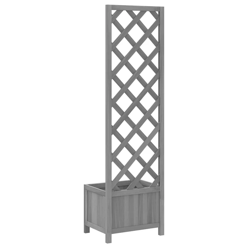 Jardinera Con Enrejado 40x30x135 Cm Madera Maciza De Abeto