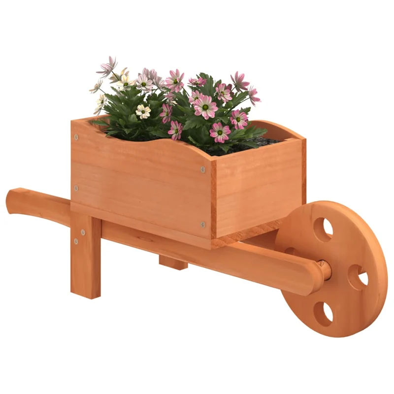 Jardineras Forma De Carretilla 2 Uds Madera Abeto 47x15x19 Cm
