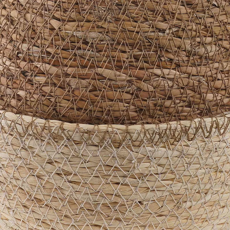 Maceta Con Asas Blanco Ø 22 X 20 Cm 100% Hierba Marina