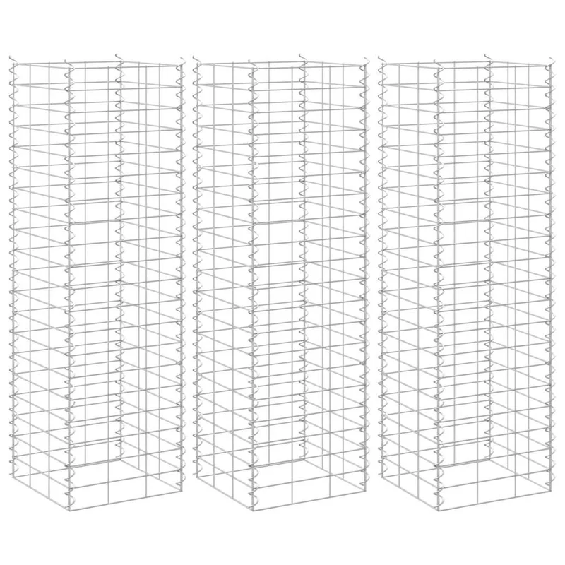 Arriates De Gaviones 3 Unidades Hierro 30x30x100 Cm
