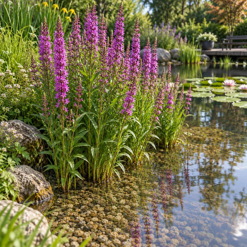 Salicaria Lythrum Salicaria Planta Estanque - Set 4 Plantas Con Cesta Y Sustrato