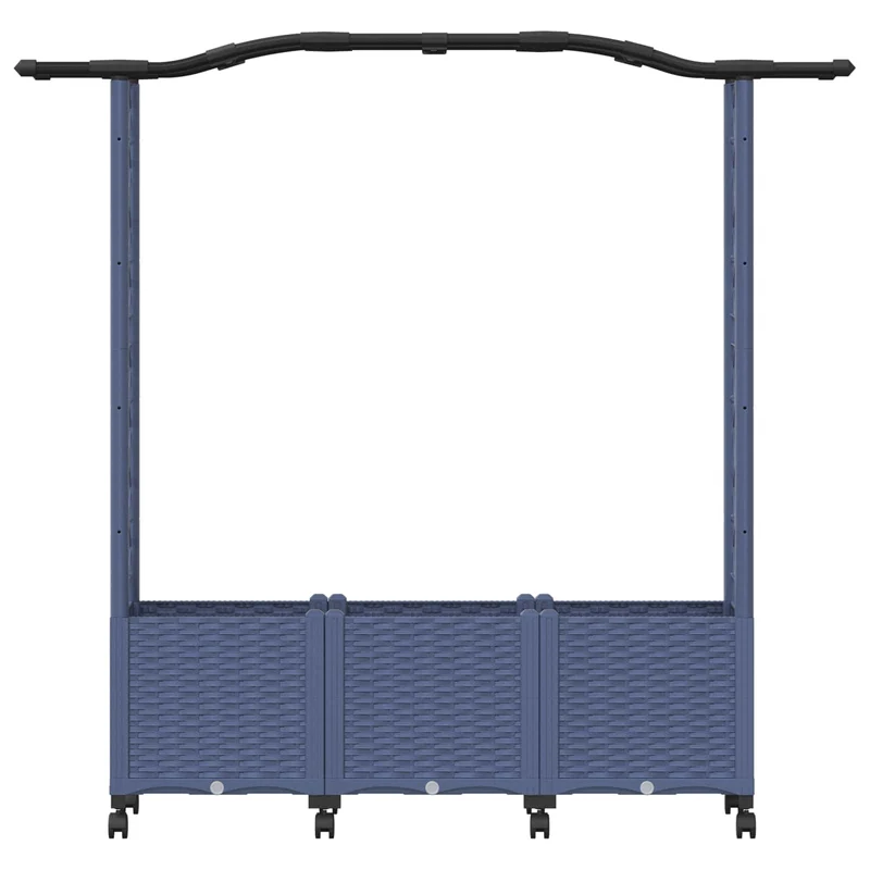 Cama Elevada Con Trellis Y Techo Gris 164 X 40 X 144 Cm Pp