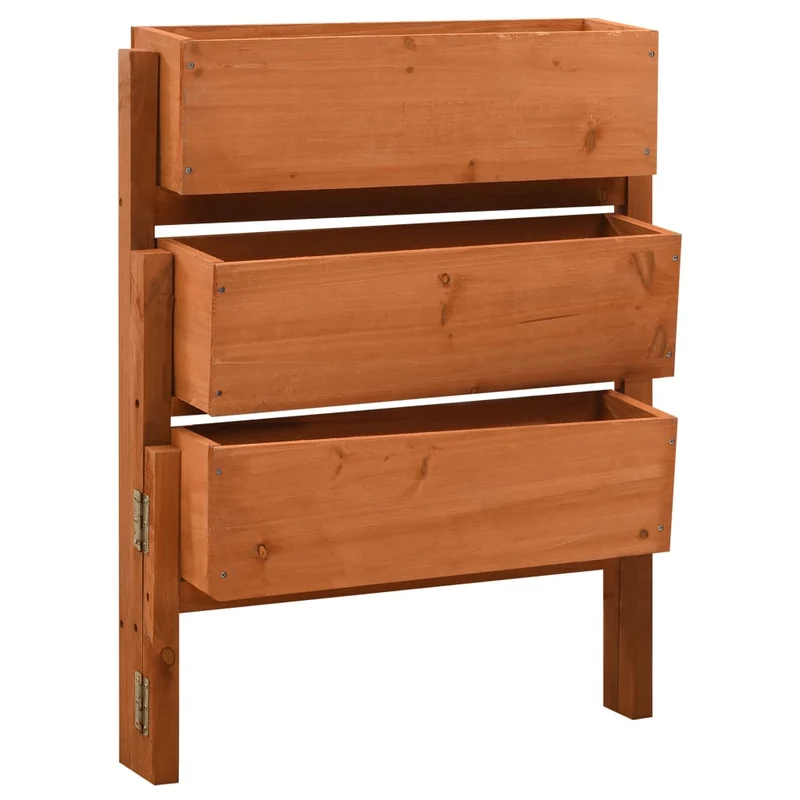 Jardinera Plegable De Jardín Madera Abeto Naranja 60x14x75 Cm