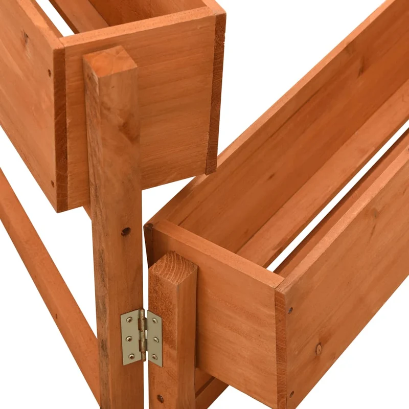 Jardinera Plegable De Jardín Madera Abeto Naranja 60x14x75 Cm