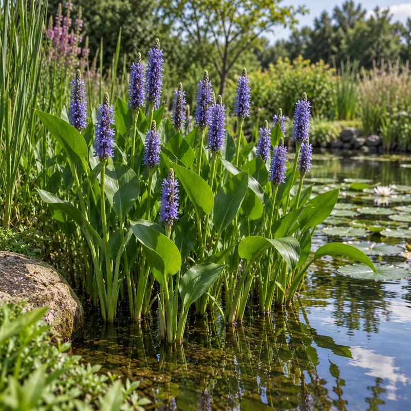 Pontederia Cordata Planta Estanque - Set 4 Plantas Con Cesta Y Sustrato Completo