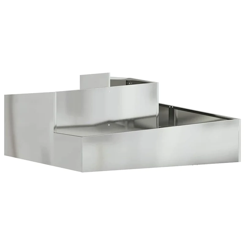 Macetero De Jardín Plateado 100 X 100 X 50 Cm Acero Galvanizado