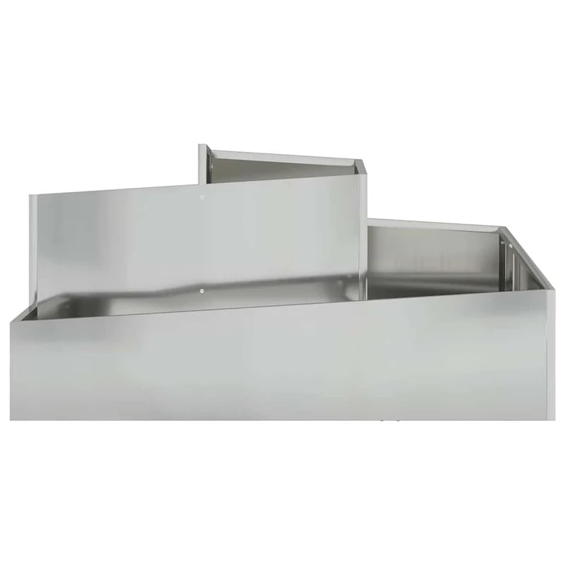 Macetero De Jardín Plateado 100 X 100 X 50 Cm Acero Galvanizado