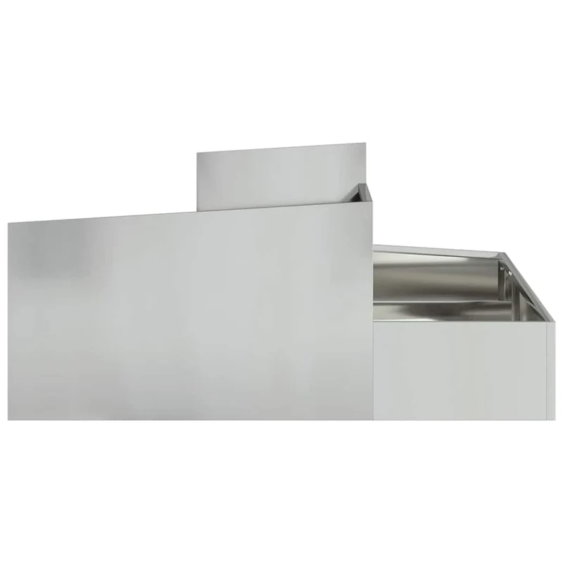 Macetero De Jardín Plateado 100 X 100 X 50 Cm Acero Galvanizado