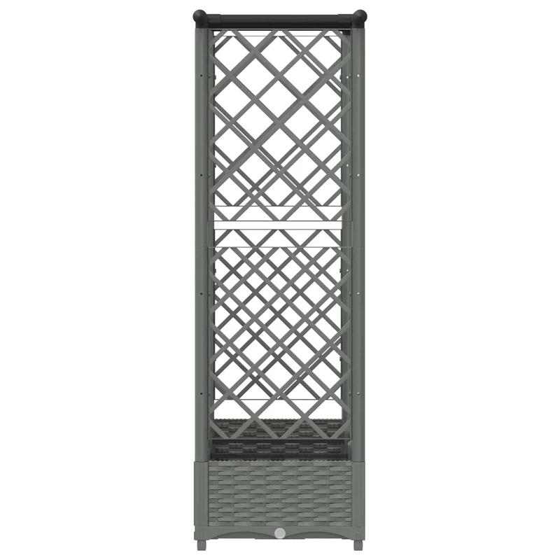 Cama Elevada Con Trellis Y Techo Gris Claro 164 X 40 X 121 Cm