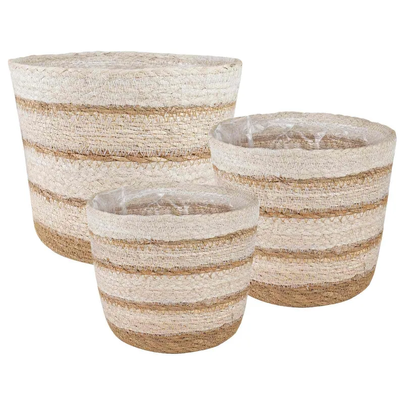 3 Uds. Natural, Y Beige Ø26 X 19 Cm 100% Hierba Marina