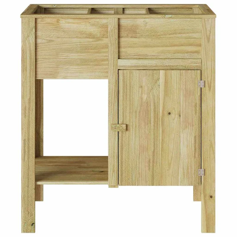 Macetero Alto Marrón Madera De Pino Impregnada