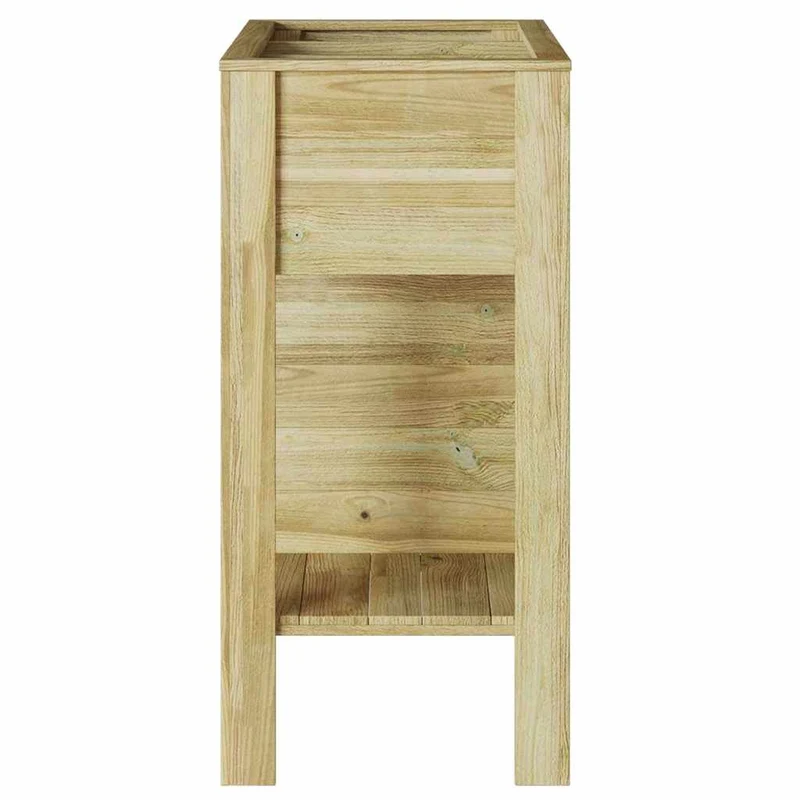 Macetero Alto Marrón Madera De Pino Impregnada