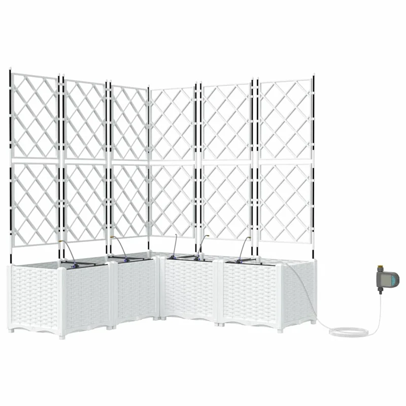 Macetero De Jardín 5 Uds. Blanco 120 X 120 X 142 Cm Pp