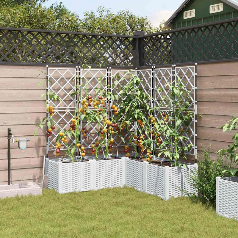 Macetero De Jardín 5 Uds. Blanco 120 X 120 X 142 Cm Pp