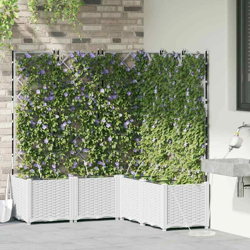 Macetero De Jardín 5 Uds. Blanco 120 X 120 X 142 Cm Pp