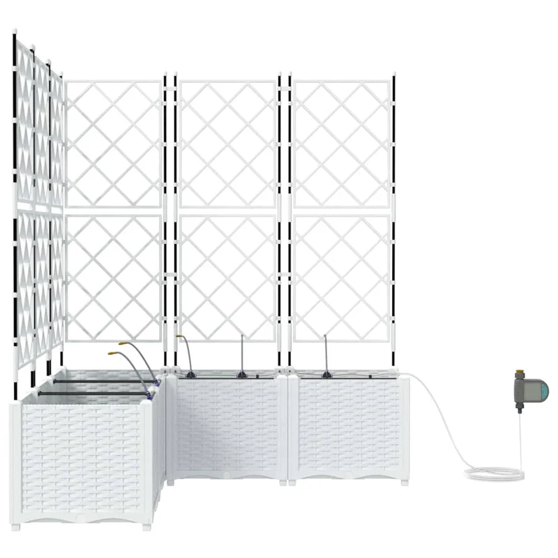 Macetero De Jardín 5 Uds. Blanco 120 X 120 X 142 Cm Pp