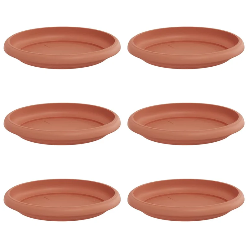 Bandeja Redonda Para Flores 6 Uds. Rojo Ladrillo Ø 14 X 2 Cm