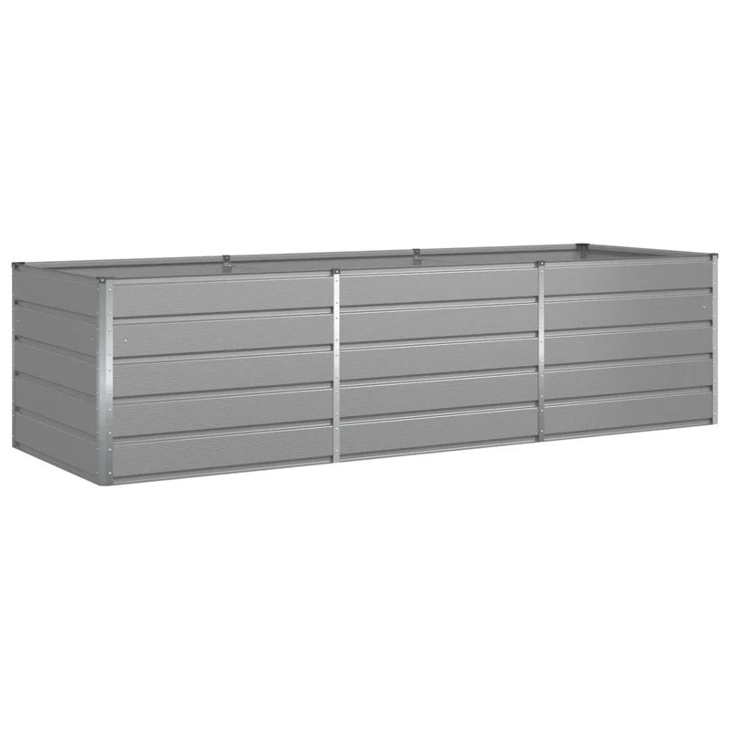 Jardinera Gris Claro 290 X 100 X 75 Cm Acero Galvanizado