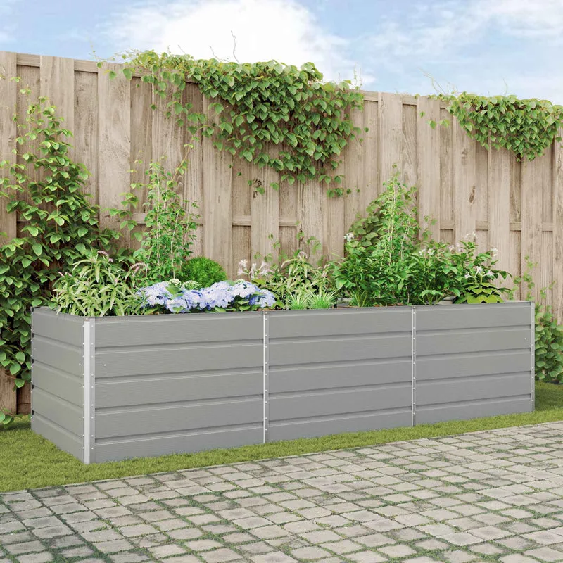 Jardinera Gris Claro 290 X 100 X 75 Cm Acero Galvanizado