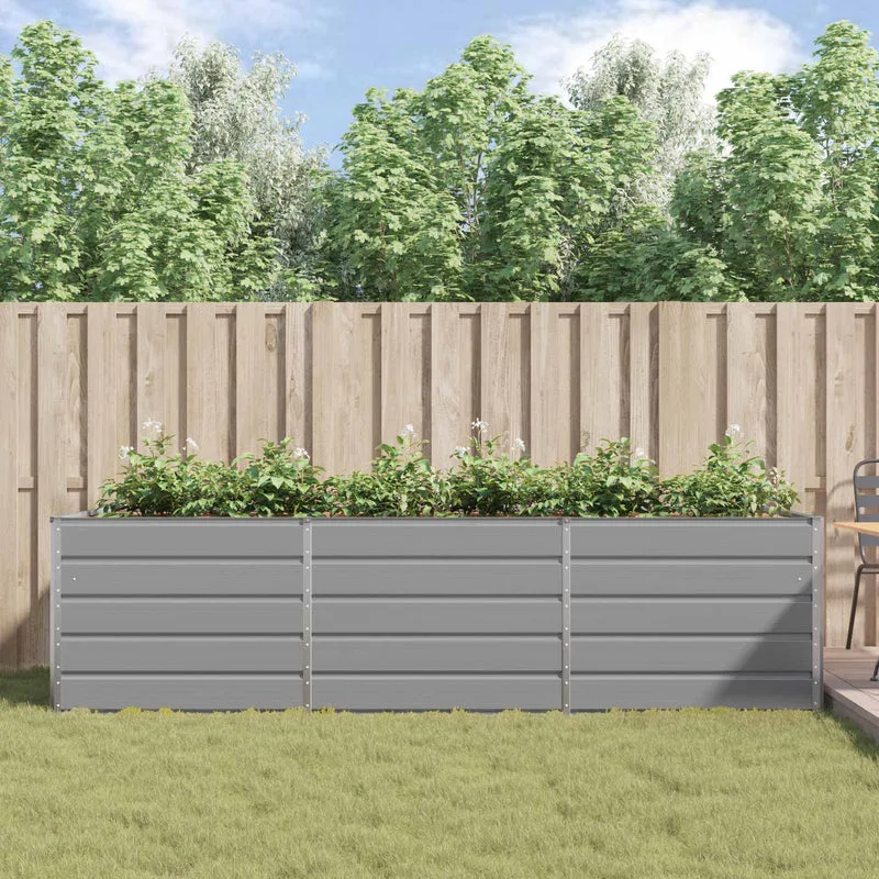 Jardinera Gris Claro 290 X 100 X 75 Cm Acero Galvanizado