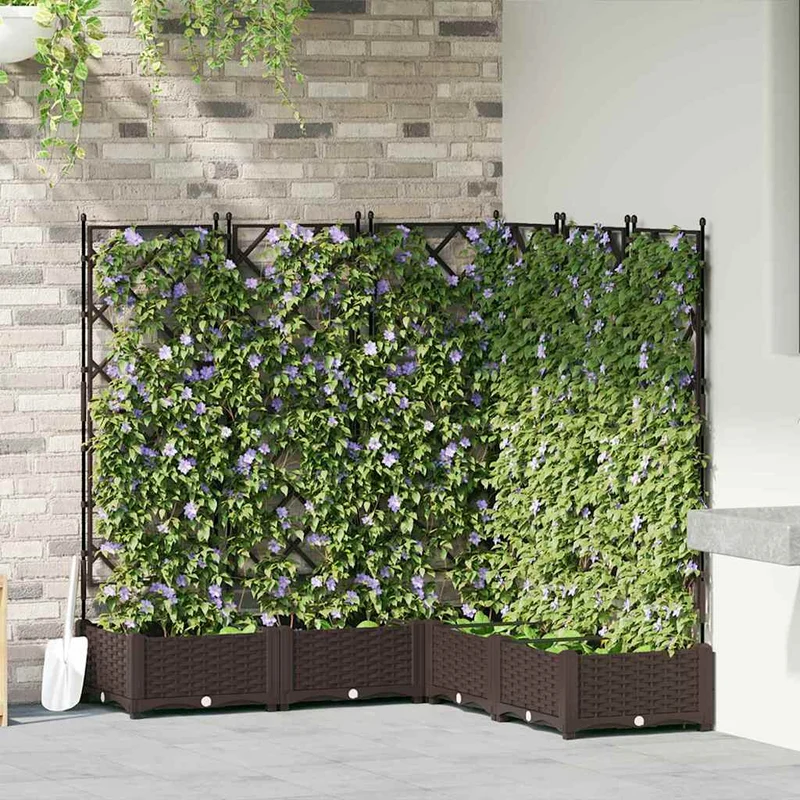 Macetero De Jardín 5 Uds. Marrón 120 X 120 X 125,5 Cm Pp