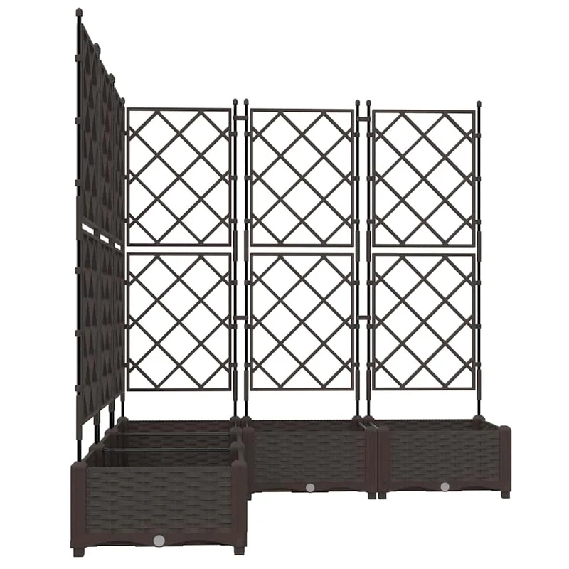 Macetero De Jardín 5 Uds. Marrón 120 X 120 X 125,5 Cm Pp