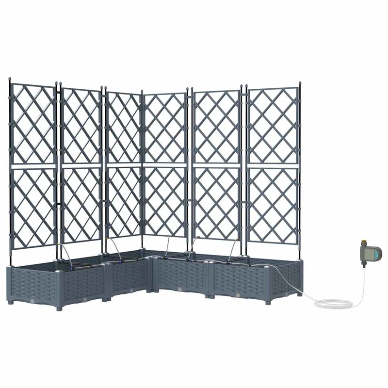 Macetero De Jardín 5 Uds. Gris Claro 120 X 120 X 126 Cm Pp