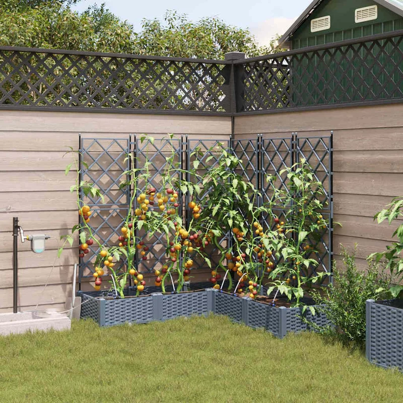 Macetero De Jardín 5 Uds. Gris Claro 120 X 120 X 126 Cm Pp