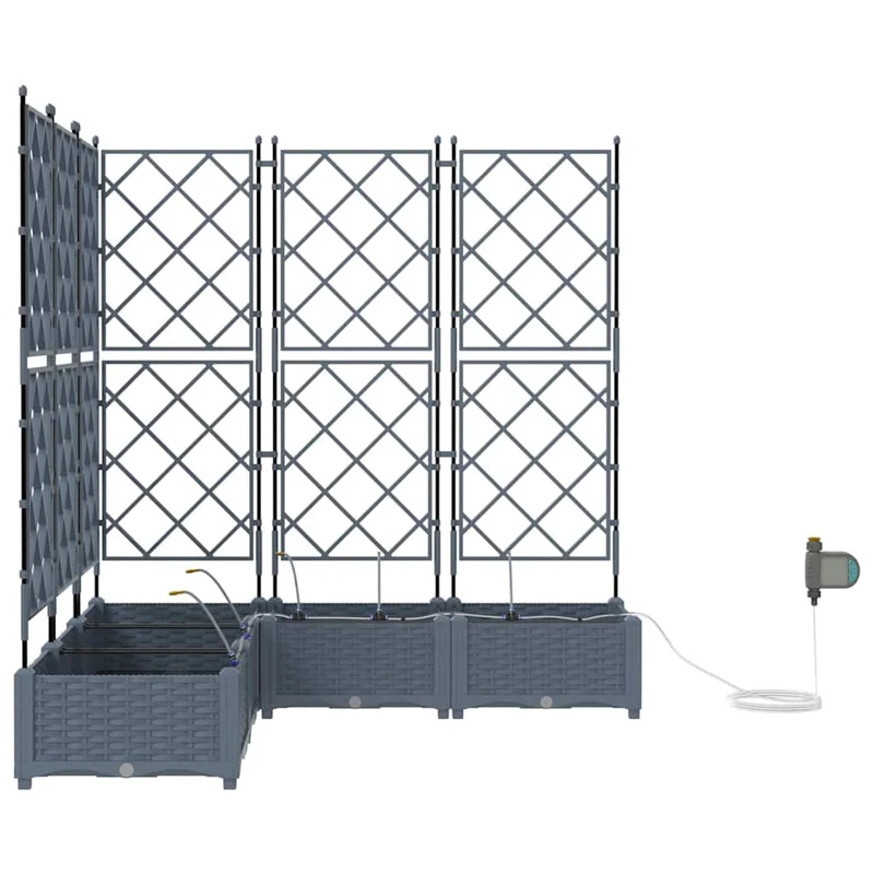 Macetero De Jardín 5 Uds. Gris Claro 120 X 120 X 126 Cm Pp