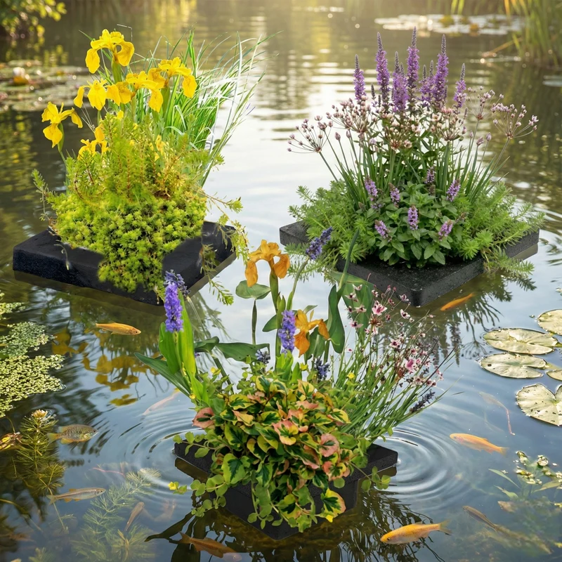 Set Sorpresa Plantas Estanque - 12 Plantas Incl. Isla Flotante