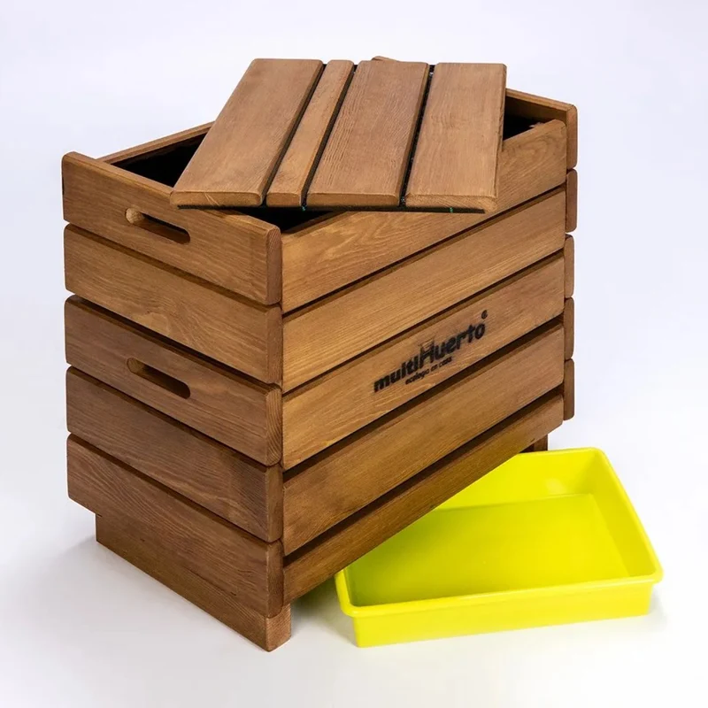 Vermicompostador de madera Frutero completo Multihuerto