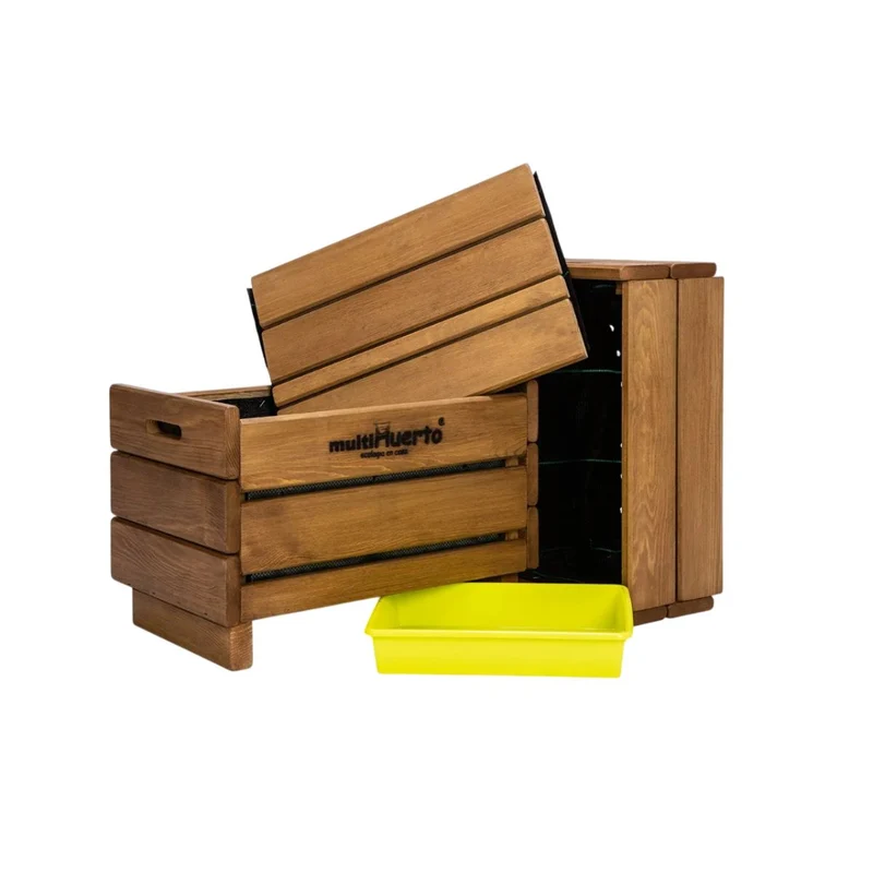 Vermicompostador de madera Frutero completo Multihuerto