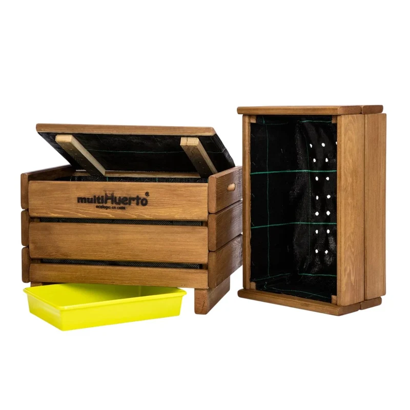 Vermicompostador de madera Frutero completo Multihuerto