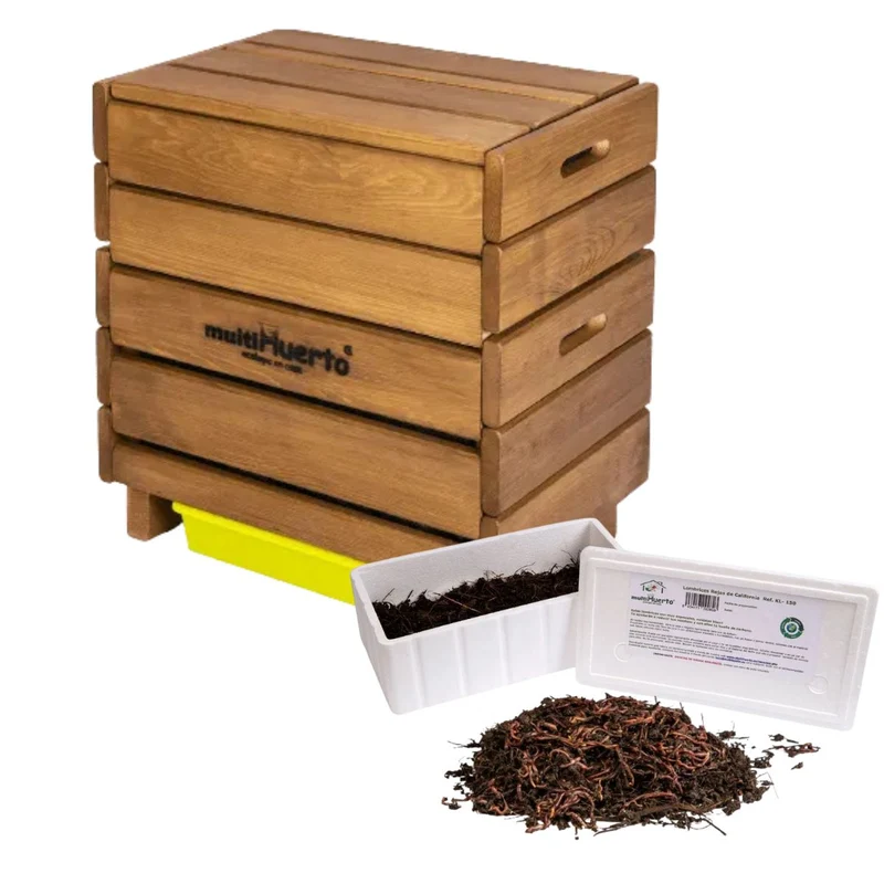 Vermicompostador Frutero completo con lombrices Multihuerto