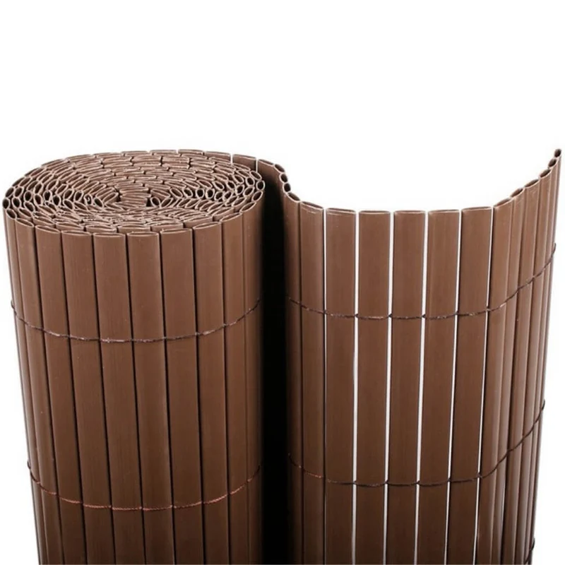 Cañizo PVC doble cara (Chocolate). Rollo 1x3m