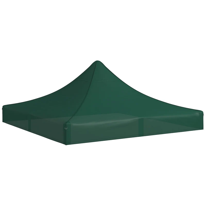 Outsunny Techo de Carpa para Celebraciones 3x3 m Techo de Repuesto para Carpa Plegable de Tela Oxford con Techo Puntiagudo Impermeable y Anti-UV Verde Oscuro