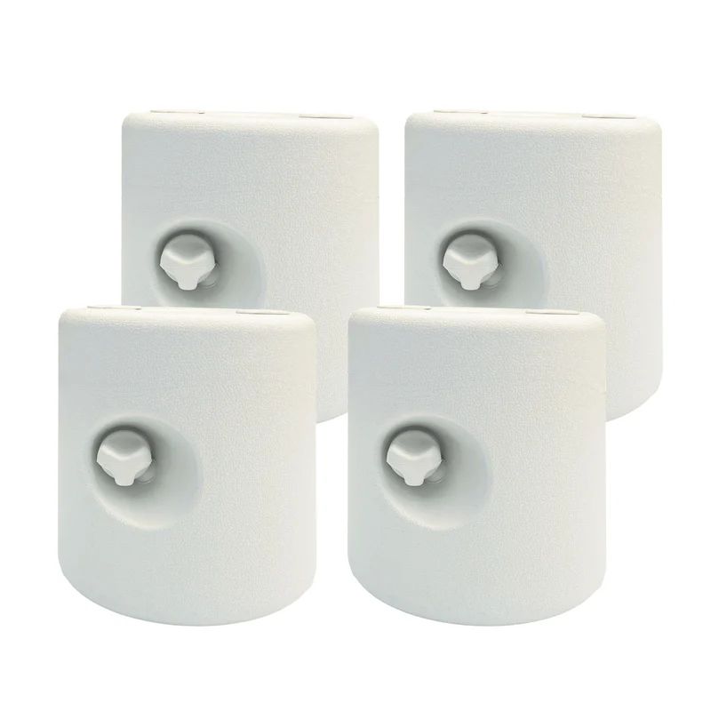 Outsunny Pack de 4 Pesos para Carpas Plegables Soportes Rellenables con 9,2 kg de Agua o 12 kg de Arena Pesos para Cenador con Perillas de Fijación Ø24x25,5 cm Blanco