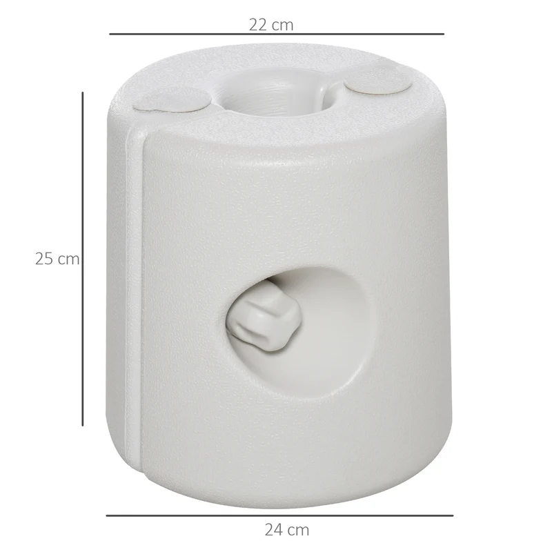 Outsunny Pack de 4 Pesos para Carpas Plegables Soportes Rellenables con 9 kg de Agua Pesos para Cenador con Perillas de Fijación Ø22/24x25 cm Blanco